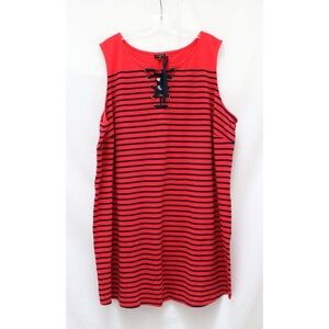 NWT Talbots Striped Dress women’s plus size 3X red blue horizontal new resort